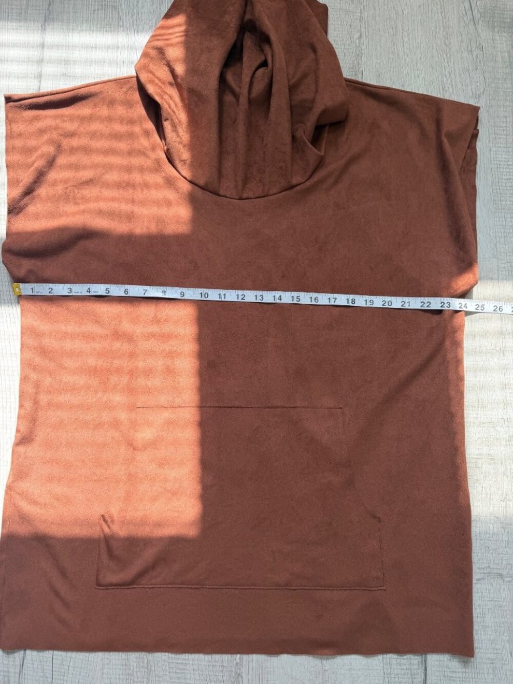 Bryn Walker Womens Size S Tunic Miele Faux Suede Poncho Top Brown Cowl Neck - Picture 7 of 10